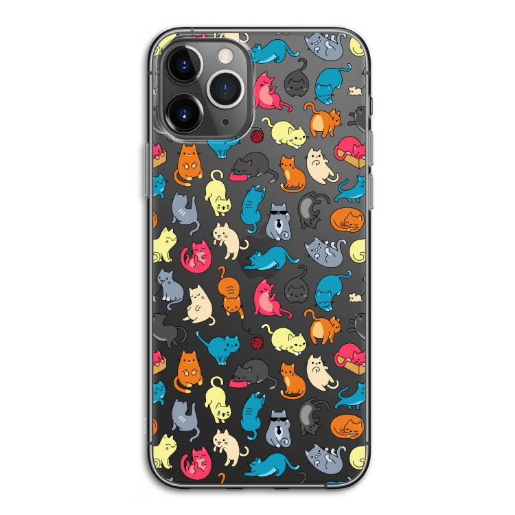 Kleurrijke katten: iPhone 11 Pro Transparant Hoesje