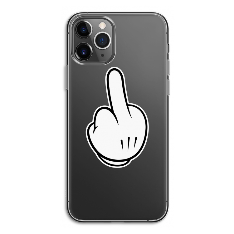 Middle finger black: iPhone 11 Pro Transparant Hoesje