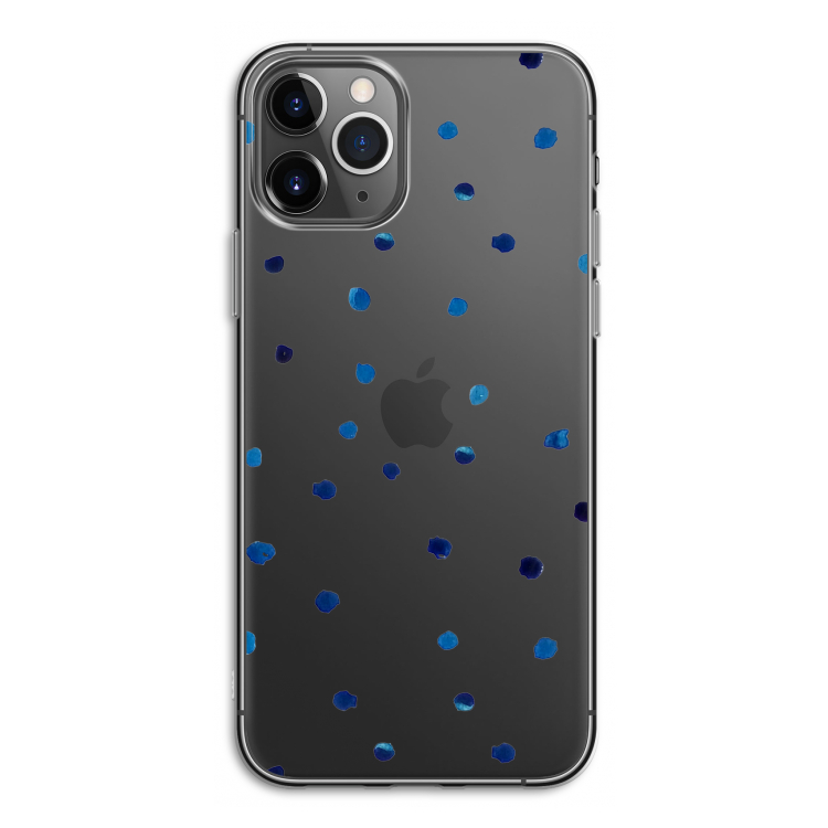 Blauwe stippen: iPhone 11 Pro Transparant Hoesje
