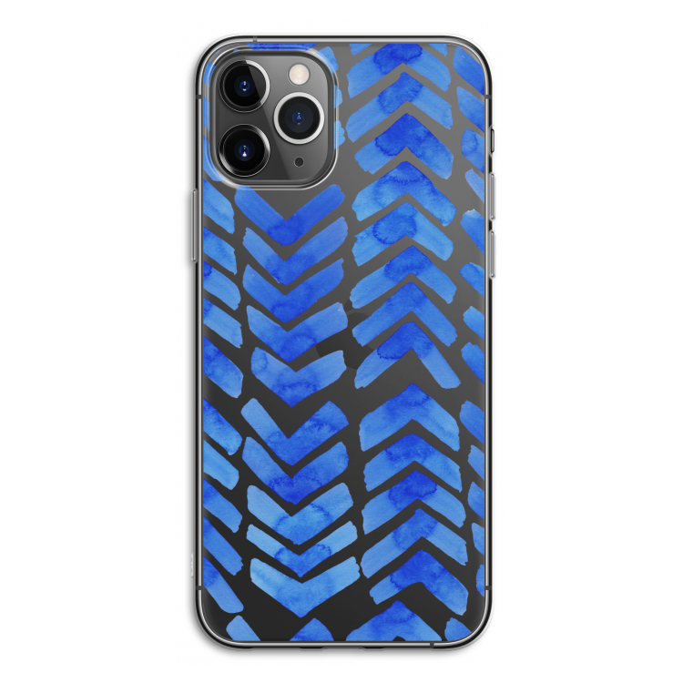 Blauwe pijlen: iPhone 11 Pro Transparant Hoesje