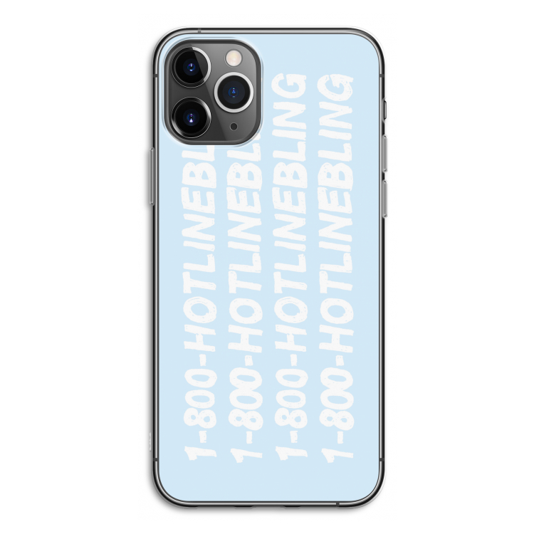 Hotline bling blue: iPhone 11 Pro Transparant Hoesje