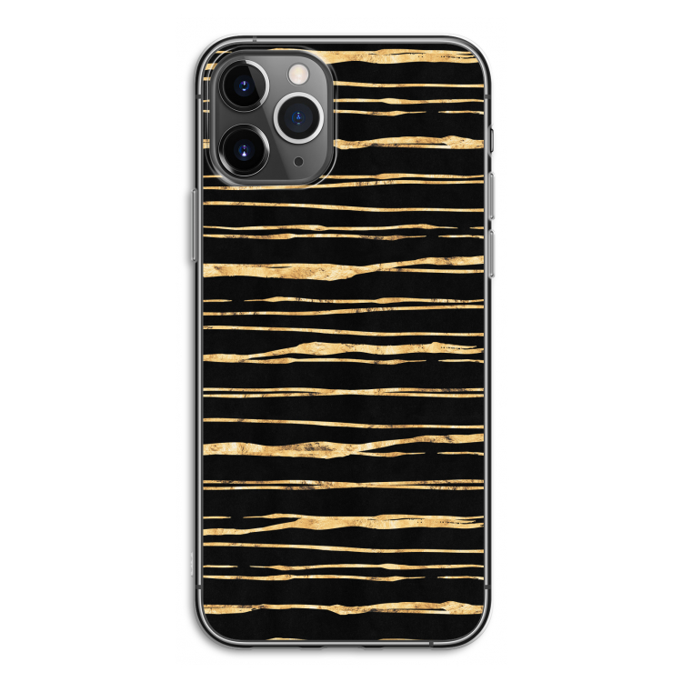 Gouden strepen: iPhone 11 Pro Transparant Hoesje
