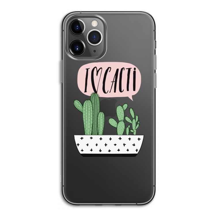 I love cacti: iPhone 11 Pro Transparant Hoesje