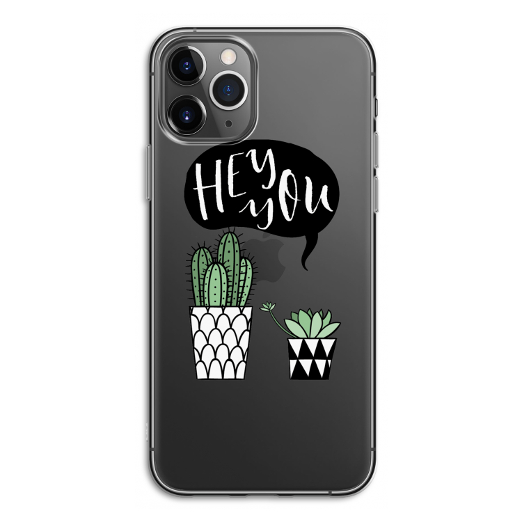 Hey you cactus: iPhone 11 Pro Transparant Hoesje