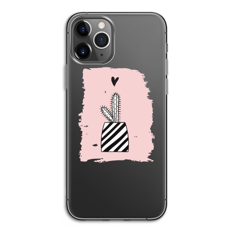 Zwart-wit cactus: iPhone 11 Pro Transparant Hoesje