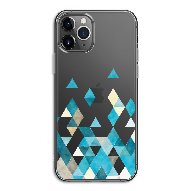 Gekleurde driehoekjes blauw: iPhone 11 Pro Transparant Hoesje