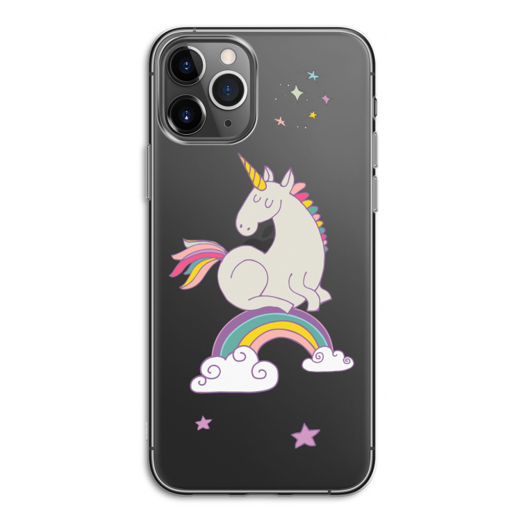 Regenboog eenhoorn: iPhone 11 Pro Transparant Hoesje