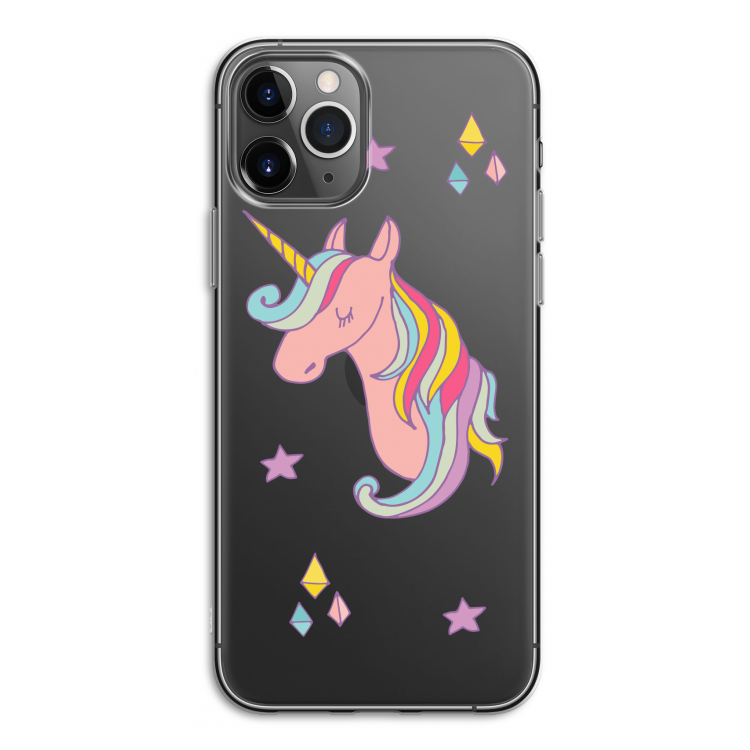 Roze eenhoorn: iPhone 11 Pro Transparant Hoesje
