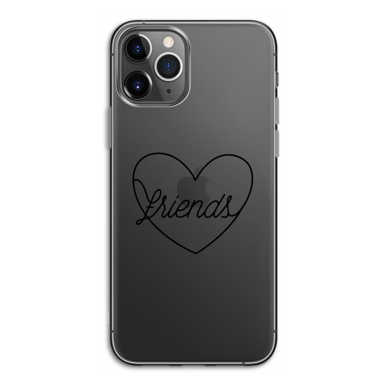 Friends heart black: iPhone 11 Pro Transparant Hoesje