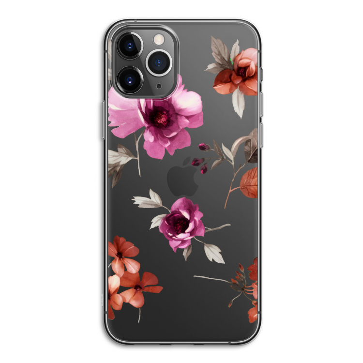 Geschilderde bloemen: iPhone 11 Pro Transparant Hoesje