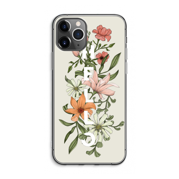 Hello bloemen: iPhone 11 Pro Max Transparant Hoesje