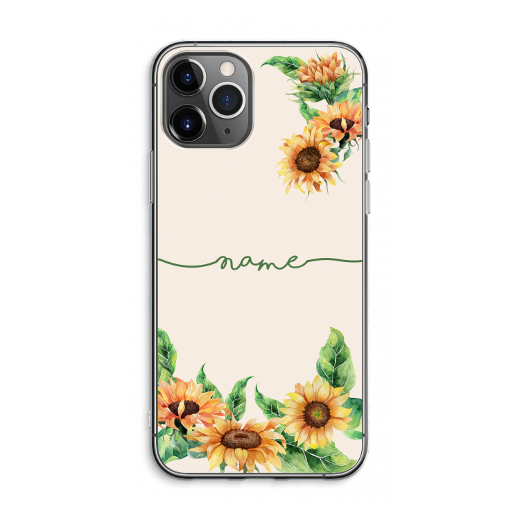 CaseCompany Zonnebloemen: iPhone 11 Pro Max Transparant Hoesje