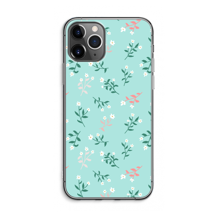 CaseCompany Small white flowers: iPhone 11 Pro Max Transparant Hoesje