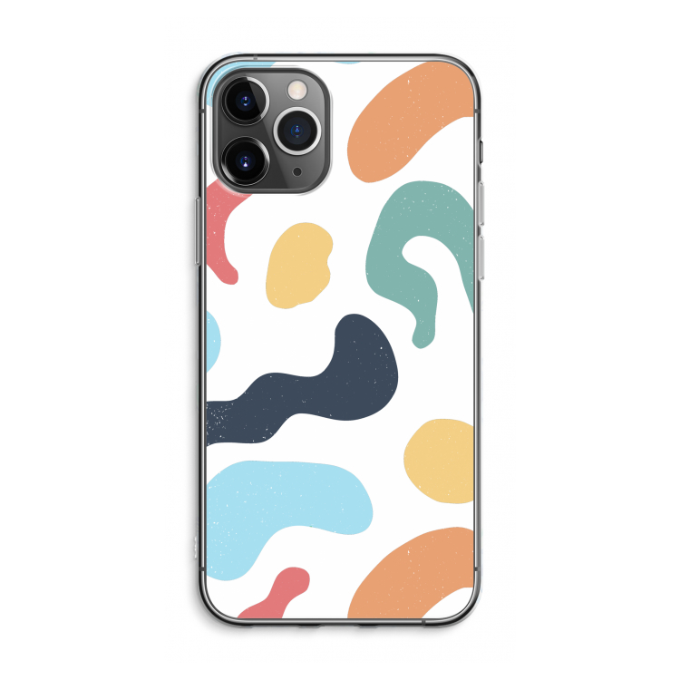 Memphis Shapes Blue: iPhone 11 Pro Max Transparant Hoesje