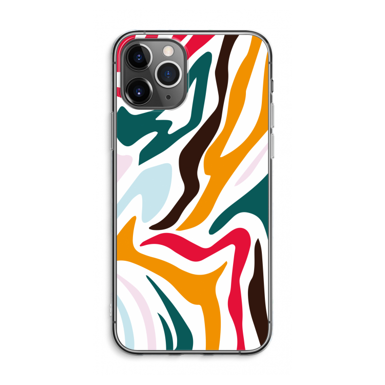 Colored Zebra: iPhone 11 Pro Max Transparant Hoesje