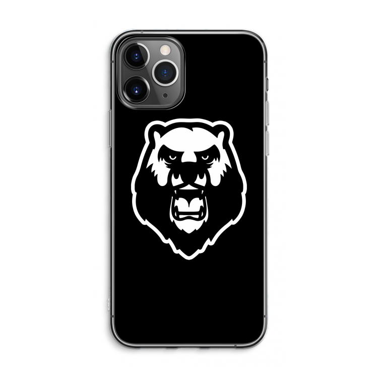 CaseCompany Angry Bear (black): iPhone 11 Pro Max Transparant Hoesje