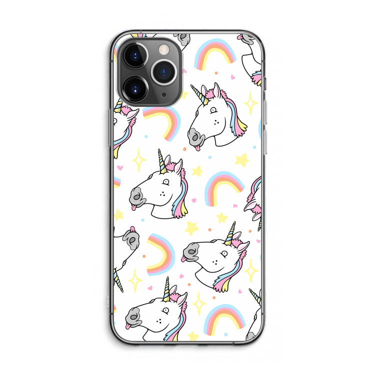 CaseCompany Rainbow Unicorn: iPhone 11 Pro Max Transparant Hoesje