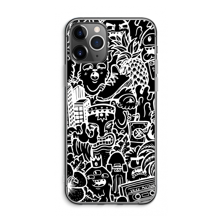 CaseCompany Vexx Black Mixtape: iPhone 11 Pro Max Transparant Hoesje