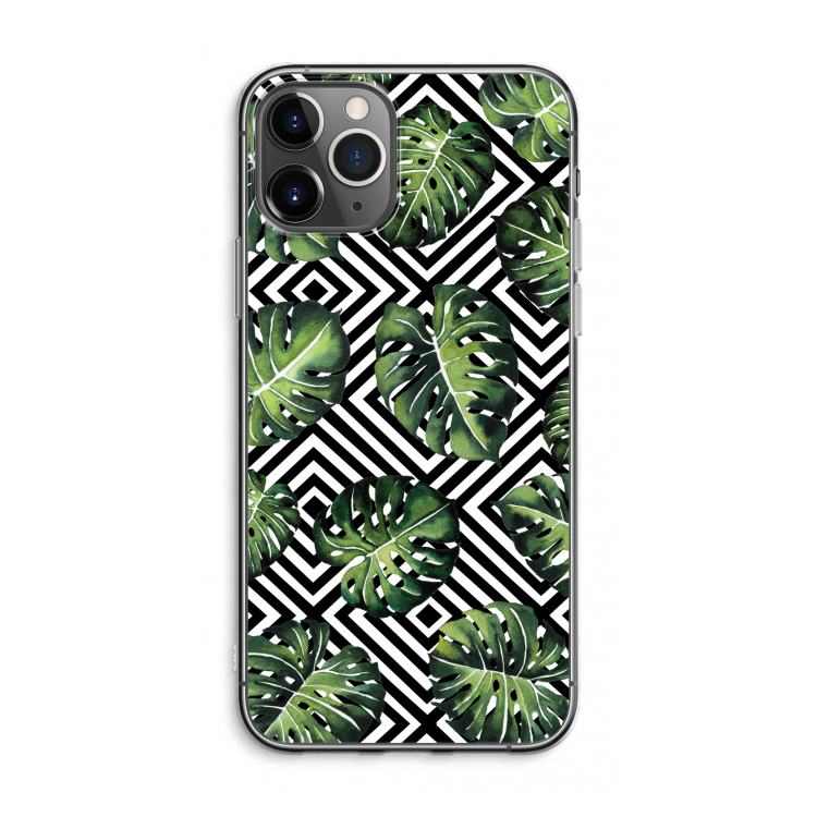 Geometrische jungle: iPhone 11 Pro Max Transparant Hoesje