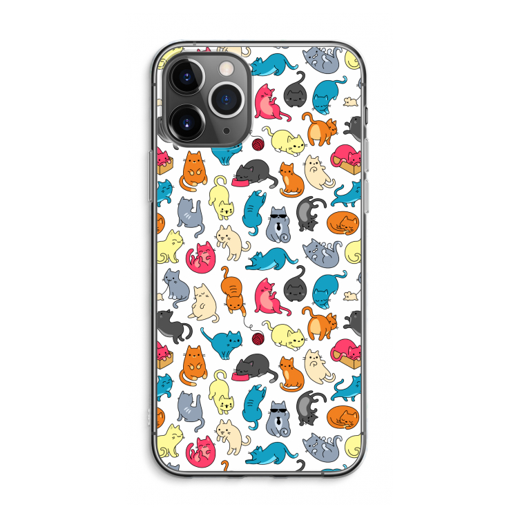 Kleurrijke katten: iPhone 11 Pro Max Transparant Hoesje