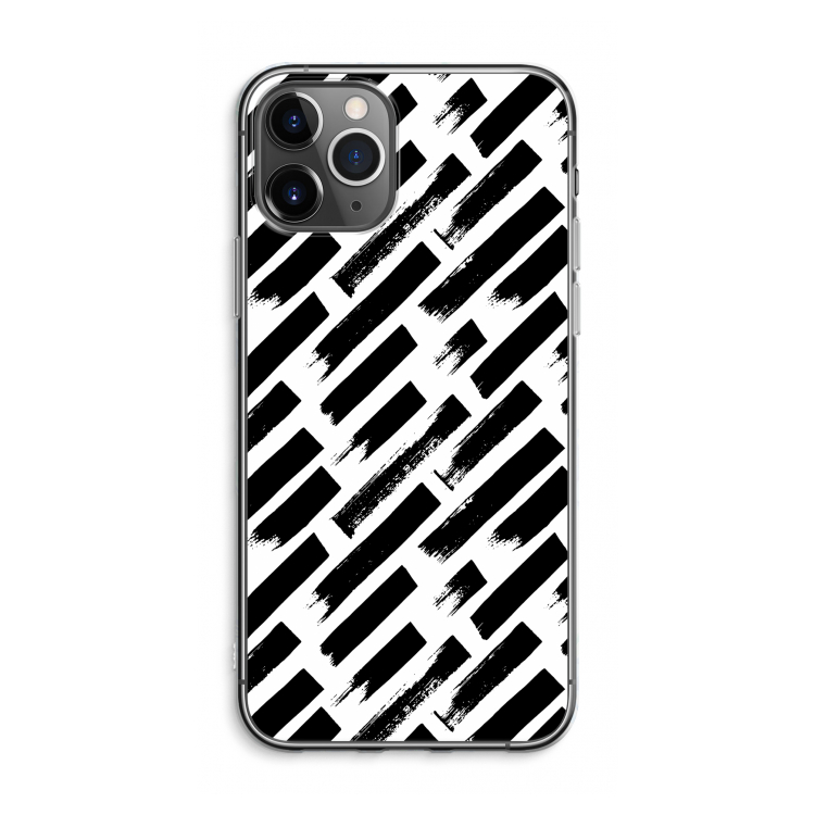 CaseCompany Zwarte vegen: iPhone 11 Pro Max Transparant Hoesje