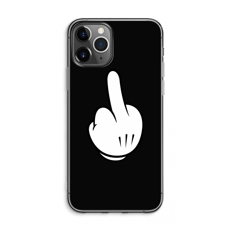 Middle finger black: iPhone 11 Pro Max Transparant Hoesje