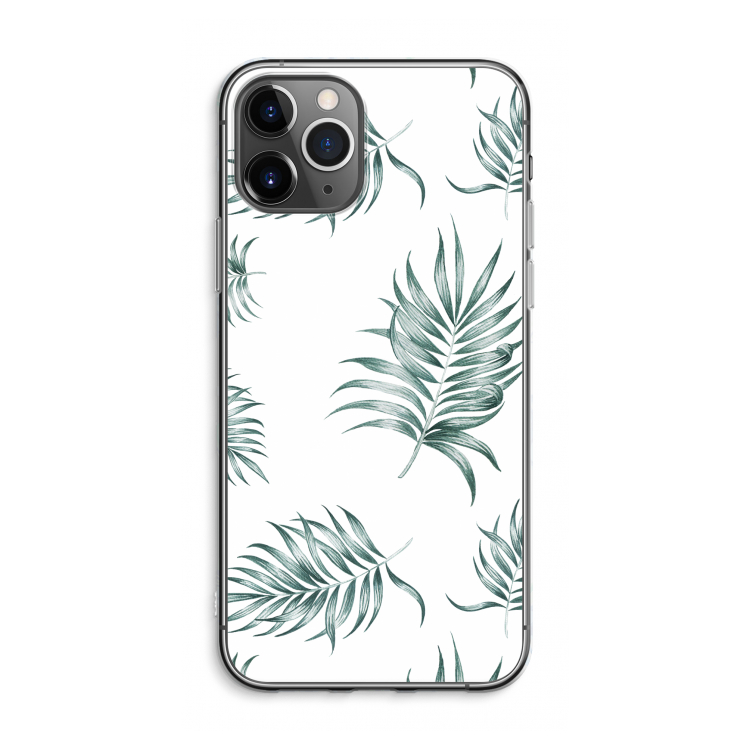 CaseCompany Simple leaves: iPhone 11 Pro Max Transparant Hoesje
