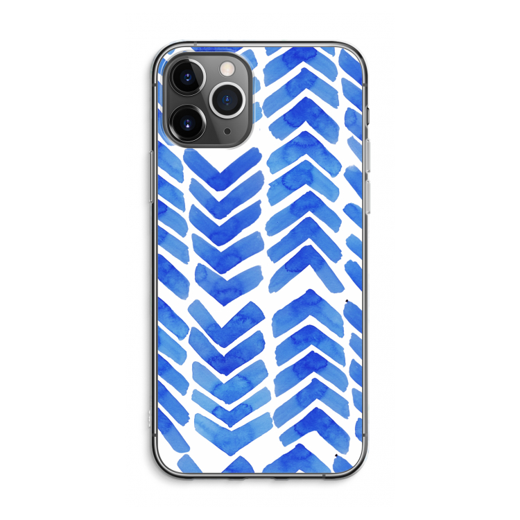 CaseCompany Blauwe pijlen: iPhone 11 Pro Max Transparant Hoesje
