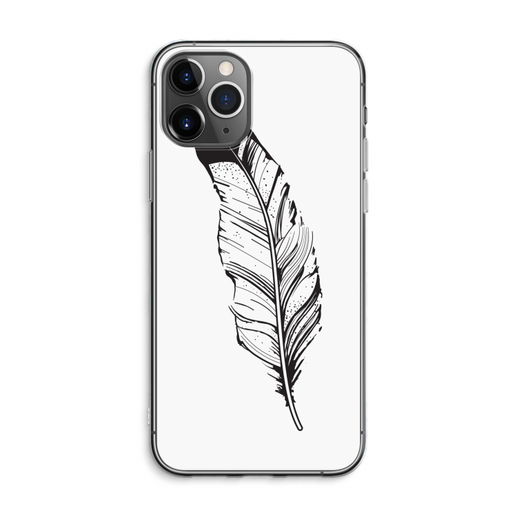 CaseCompany Pluim: iPhone 11 Pro Max Transparant Hoesje