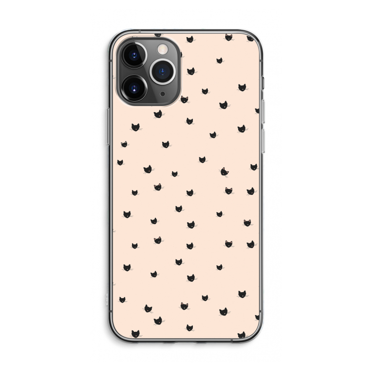 Kleine kattenkopjes: iPhone 11 Pro Max Transparant Hoesje