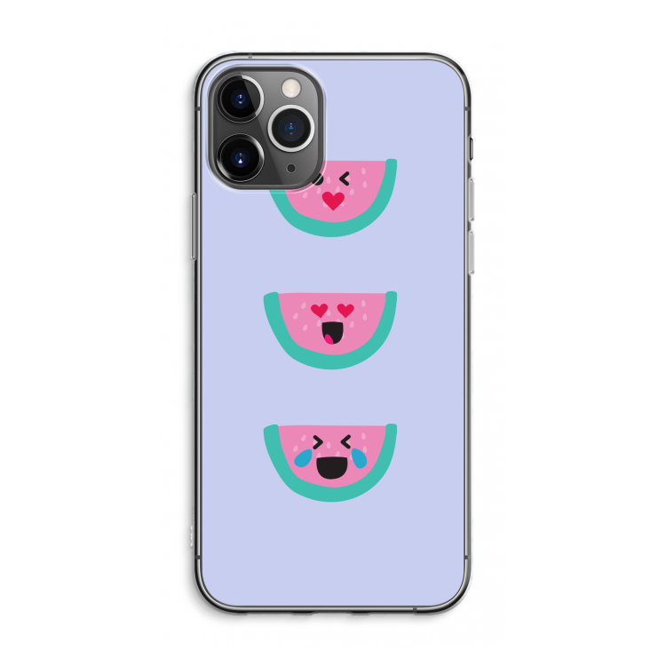 CaseCompany Smiley watermeloen: iPhone 11 Pro Max Transparant Hoesje