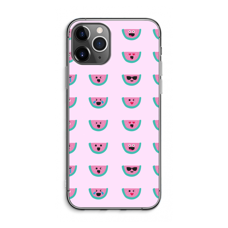 CaseCompany Smiley watermeloenprint: iPhone 11 Pro Max Transparant Hoesje
