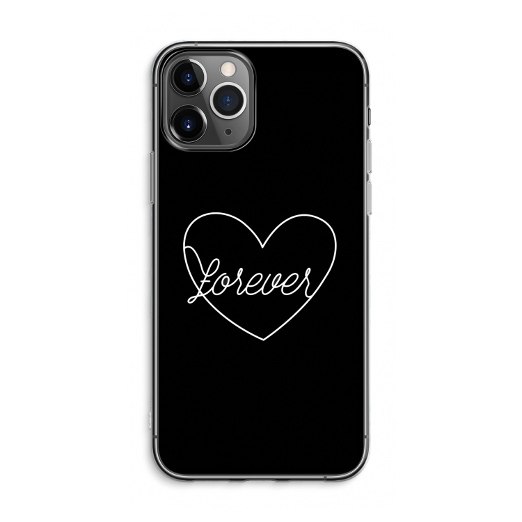 Forever heart black: iPhone 11 Pro Max Transparant Hoesje