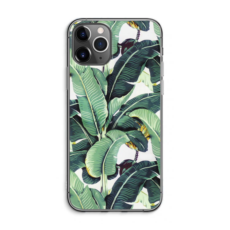 CaseCompany Bananenbladeren: iPhone 11 Pro Max Transparant Hoesje