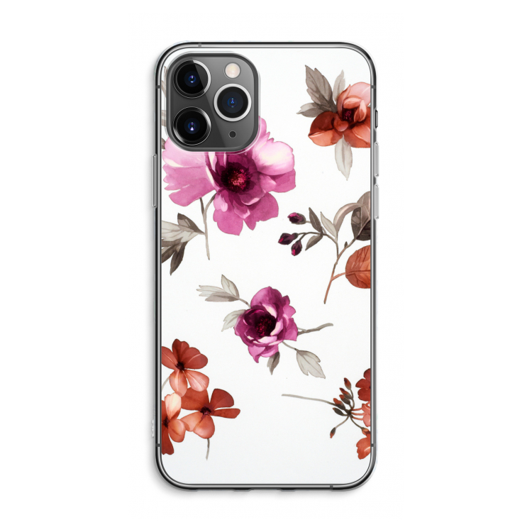 Geschilderde bloemen: iPhone 11 Pro Max Transparant Hoesje