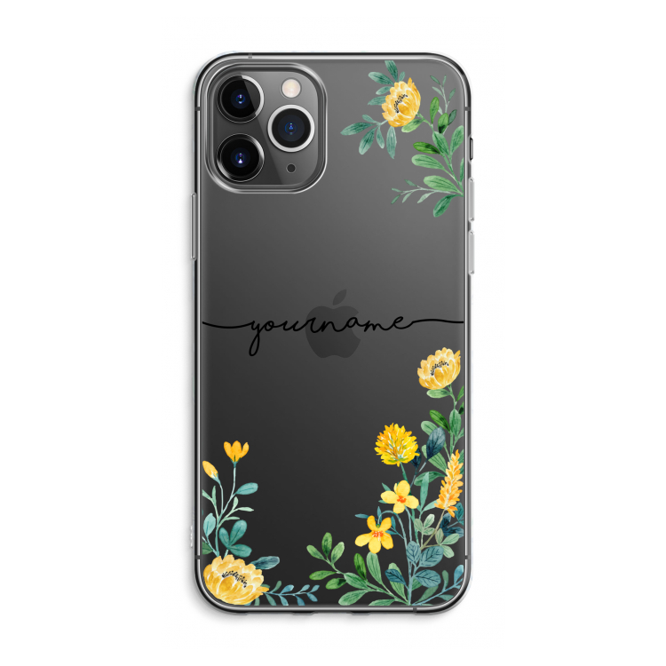 Gele bloemen: iPhone 11 Pro Max Transparant Hoesje
