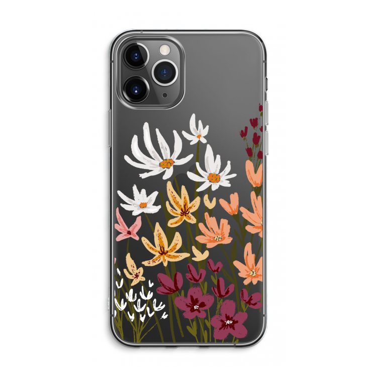 CaseCompany Painted wildflowers: iPhone 11 Pro Max Transparant Hoesje