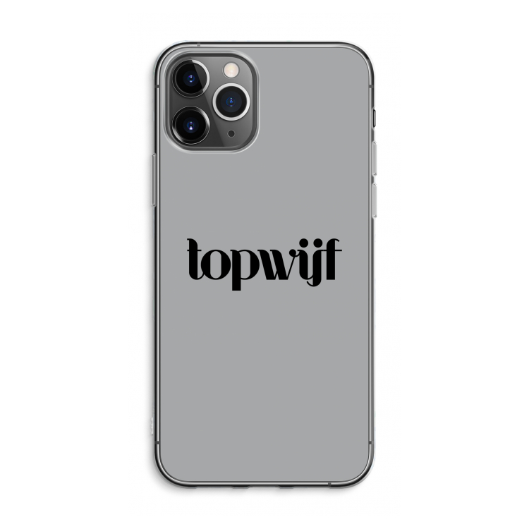 CaseCompany Topwijf Grijs Zwart: iPhone 11 Pro Max Transparant Hoesje