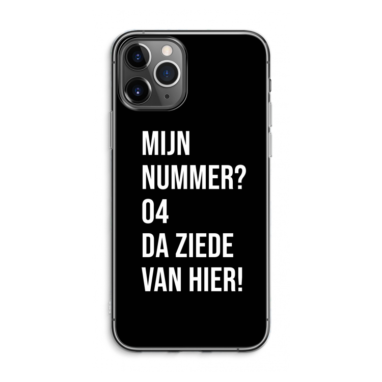 Da ziede van hier - Zwart: iPhone 11 Pro Max Transparant Hoesje