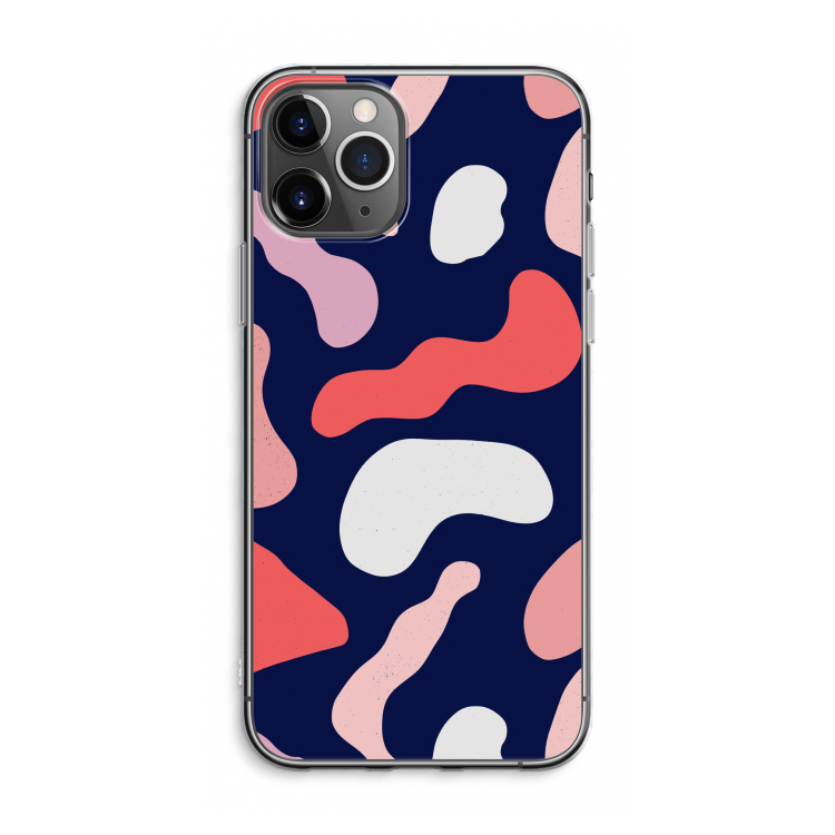 Memphis Shapes Pink: iPhone 11 Pro Max Transparant Hoesje