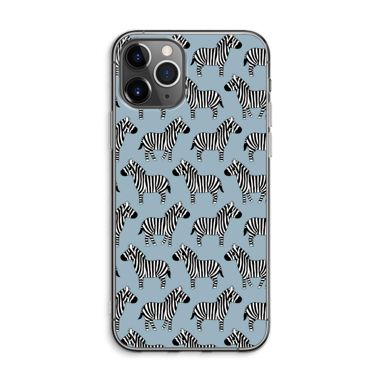 CaseCompany Zebra: iPhone 11 Pro Max Transparant Hoesje