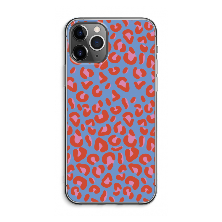 Leopard blue: iPhone 11 Pro Max Transparant Hoesje