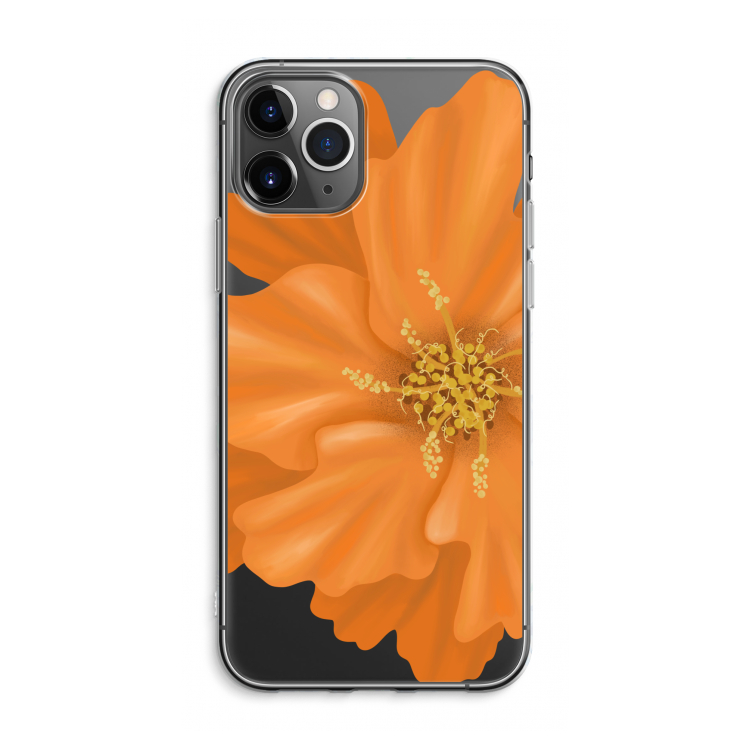 CaseCompany Orange Ellila flower: iPhone 11 Pro Max Transparant Hoesje