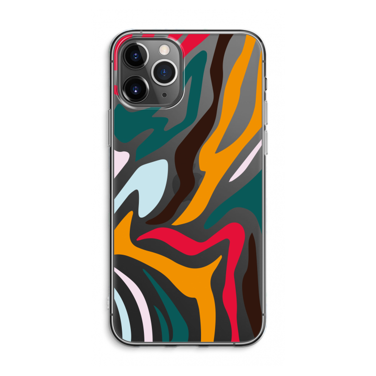 Colored Zebra: iPhone 11 Pro Max Transparant Hoesje