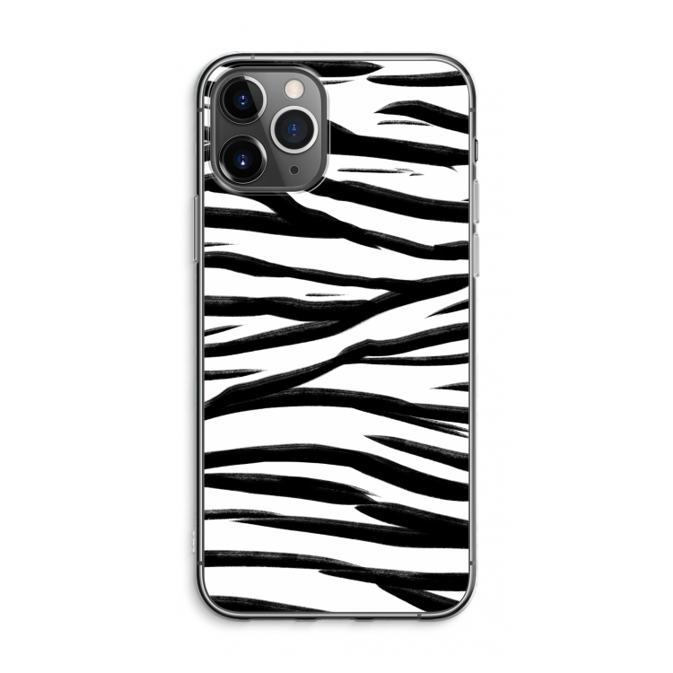 CaseCompany Zebra pattern: iPhone 11 Pro Max Transparant Hoesje
