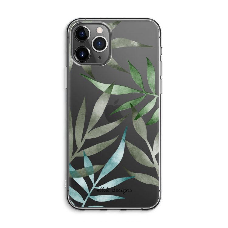 CaseCompany Tropical watercolor leaves: iPhone 11 Pro Max Transparant Hoesje