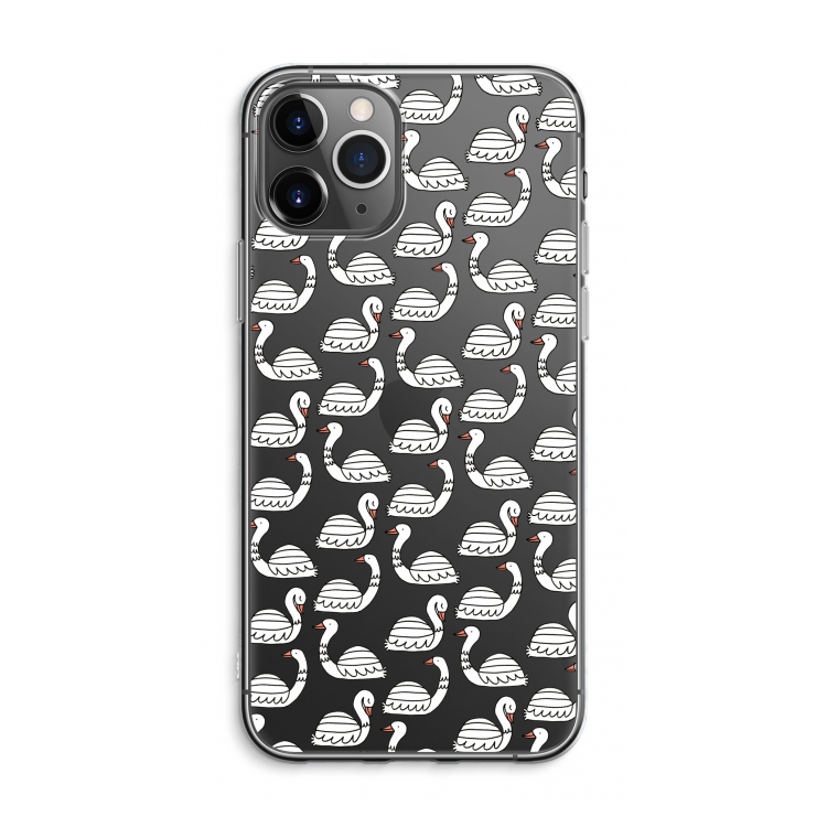 CaseCompany Zwanen: iPhone 11 Pro Max Transparant Hoesje