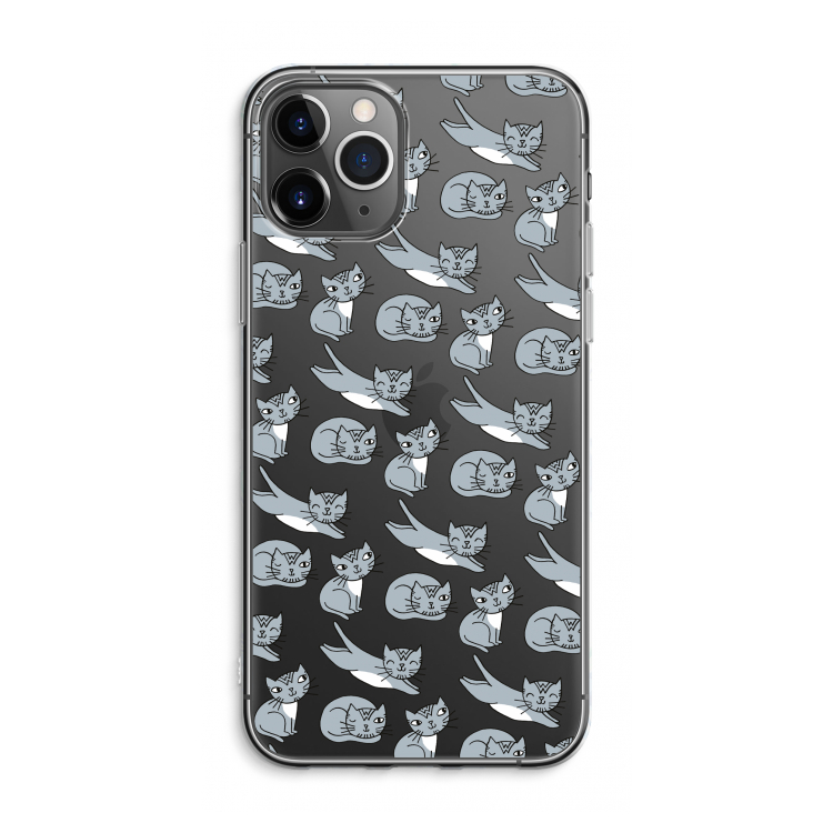 CaseCompany Poezen: iPhone 11 Pro Max Transparant Hoesje