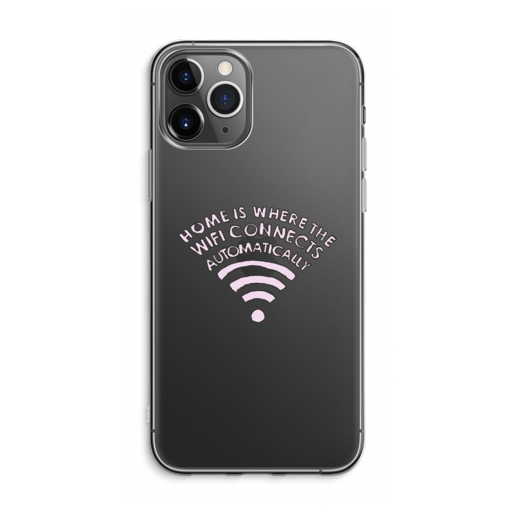 Home Is Where The Wifi Is: iPhone 11 Pro Max Transparant Hoesje