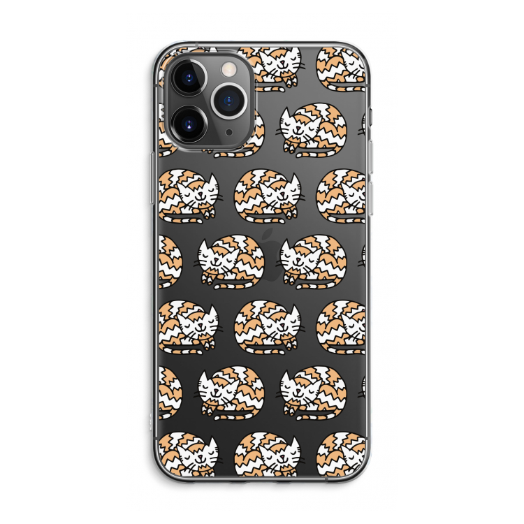 CaseCompany Slapende poes: iPhone 11 Pro Max Transparant Hoesje